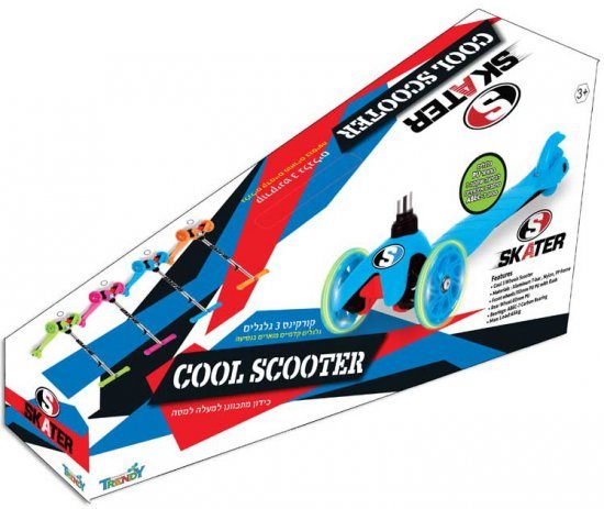 קורקינט 3 גלגלים Skater Cool Scooter - צבע כחול