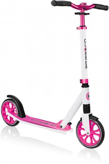 קורקינט מתקפל עם בולם זעזועים קדמי Globber NL 205 - צבע ורוד לבן