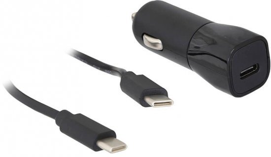 מטען מהיר לרכב עד 3A USB Type-C 30W + כבל Type-C כ-1 מטר Gplus