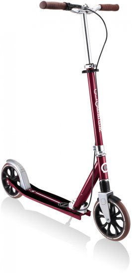 קורקינט מתקפל עם בולם זעזועים קדמי Globber NL 205 Deluxe - צבע אדום וינטג'