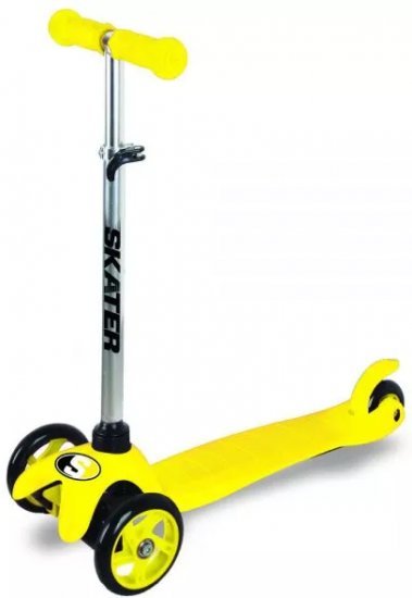 קורקינט 3 גלגלים מתכוונן Skater Basic Scooter - צבע צהוב