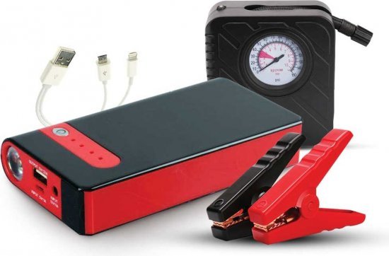 בוסטר התנעה לרכב + פנס + קומפרסור Bpower 13,600mAh