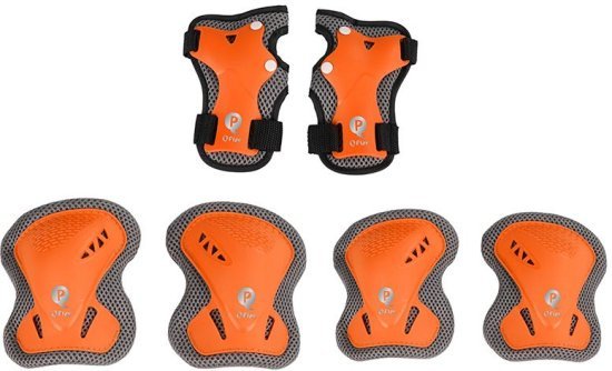 סט מגיני מרפקים כף יד וברכיים לילדים Qplay - כתום