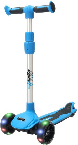 קורקינט ג'מבו 3 גלגלים עם אורות לילדים Hurtle - כחול