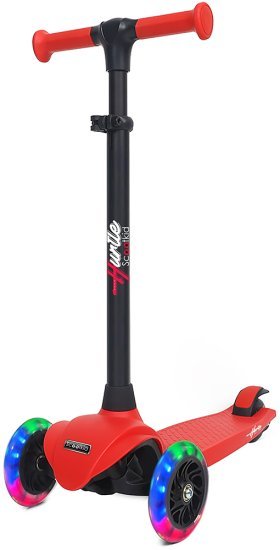 קורקינט קלאסי 3 גלגלים אורות קדמיים לילדים Hurtle - אדום