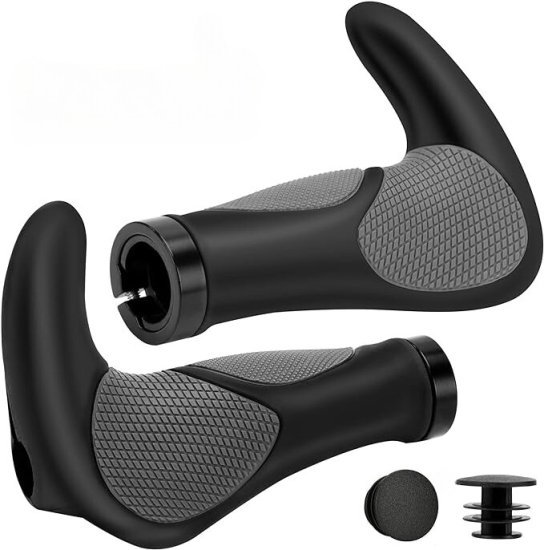 גריפ ארגונומי עם קרניים לאופניים מבית RL - צבע שחור