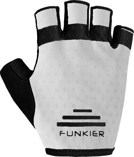 כפפות רכיבה קצרות לכביש / שטח Funkier Funtanete GLV-123-HF - מידה L - צבע שחור / לבן