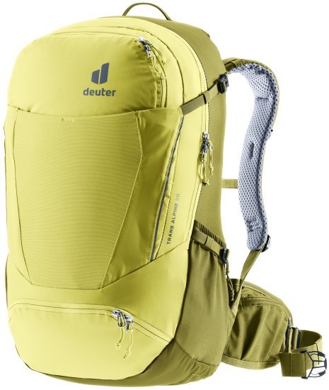תיק גב לאופניים 30 ליטר דגם Deuter Trans Alpine 2024 - צבע צהוב / ירוק