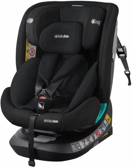 כסא בטיחות משולב בוסטר 360º בתקן i-Size דגם G409 מבית BabySafe - צבע שחור