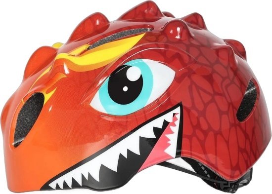 קסדה לילדים דגם Dinosaur מבית Grow - מידה S - צבע כתום אדום