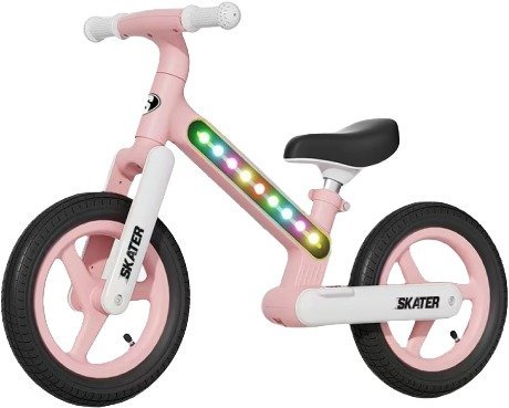 אופני האיזון הראשונות שלי עם אורות מבית Skater - ורוד