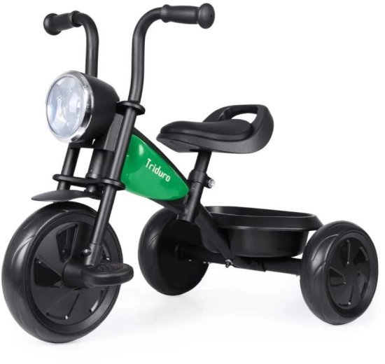 תלת אופן דגם Triduro עם אורות וקולות Qplay - ירוק