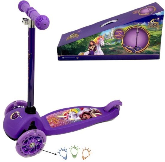 קורקינט 3 גלגלים עם אורות אקדמיית חדי הקרן
