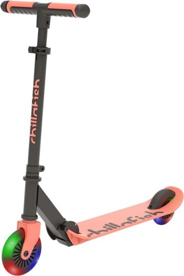 קורקינט לילדים עם אורות בגלגלים דגם Flexxi Glow מבית Chillafish - צבע ורוד פלמינגו