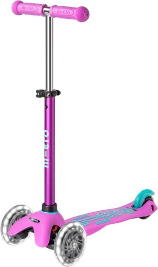 קורקינט 3 גלגלים עם אורות Micro Mini Deluxe LED - צבע לבנדר