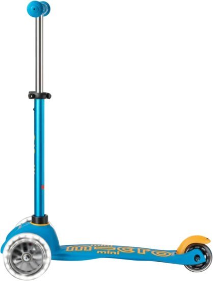 קורקינט 3 גלגלים עם אורות Micro Mini Deluxe LED - צבע כחול אוקיינוס