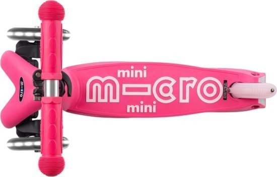 קורקינט 3 גלגלים מתקפל עם אורות Micro Mini Deluxe Foldable LED - צבע ורוד