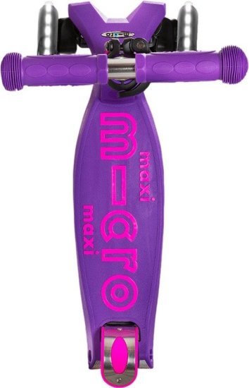 קורקינט 3 גלגלים עם אורות Micro Maxi Deluxe LED - צבע סגול