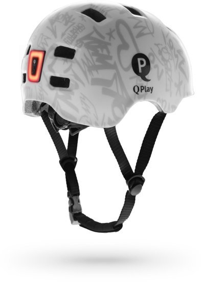 קסדת ילדים עם תאורת לד Qplay GT-AIR - מידה S גודל 48-57 ס''מ - צבע לבן