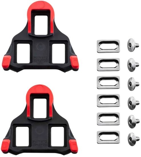 זוג קליטים לפדלי כביש Shimano SM-SH10 SPD-SL - צבע אדום - ללא טווח תנועה