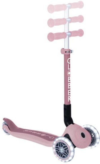 קורקינט אקולוגי מתקפל לילדים עם אורות Globber  Primo Junior Folding Light - צבע ורוד