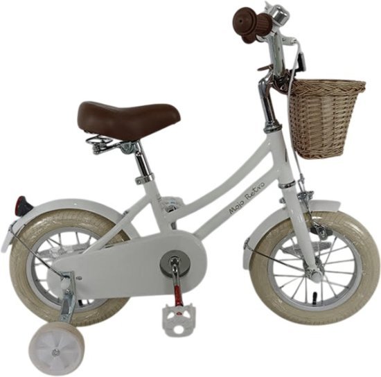 אופניים לילדים עם גלגלי עזר ''12 (95% מורכב) מבית Anonima - צבע לבן