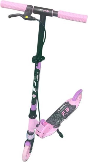 קורקינט מתקפל לילדים 120 ממ Leo Pro F3 - ורוד