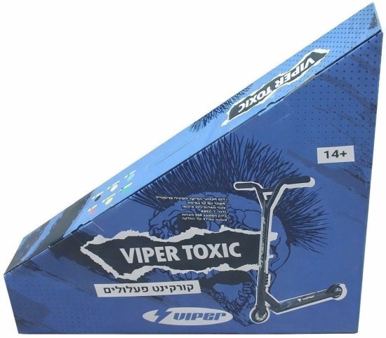 קורקינט פעלולים מקצועי גלגלי אלומיניום 100 ממ Viper Toxic - כחול