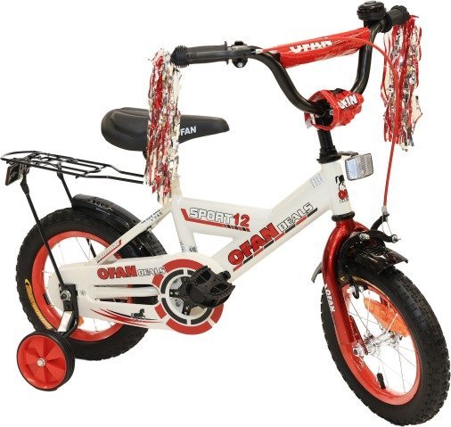 אופני BMX לילדים עם גלגלי עזר ''12 מבית Luli Baby's - צבע אדום