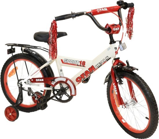 אופני BMX לילדים עם גלגלי עזר ''16 מבית Luli Baby's - צבע אדום