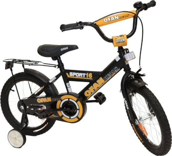 אופני BMX לילדים עם גלגלי עזר ''18 מבית Luli Baby's - צבע שחור