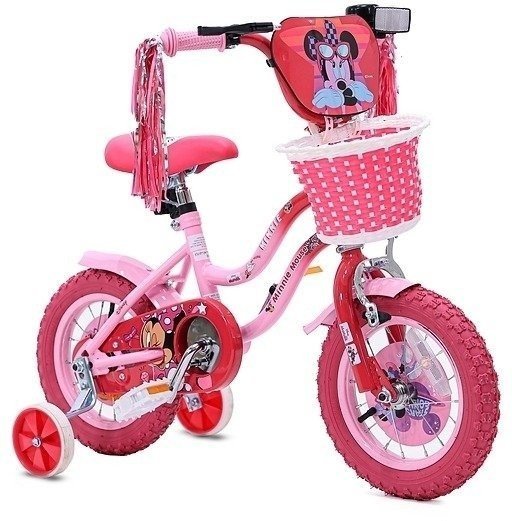 אופניים ממותגים לילדים עם גלגלי עזר ''16 מבית Luli Baby's - מיני מאוס