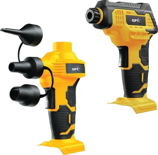 סט מנפח גלגלים ומזרונים+מטען וסוללה 2A מבית GPT