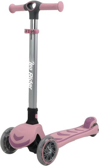 קורקינט 3 גלגלים עם אורות Leo Rider - צבע ורוד