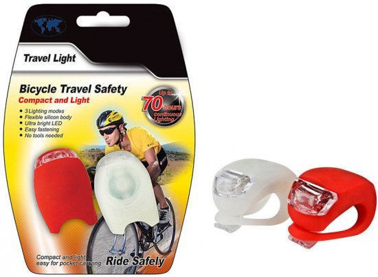 זוג תאורת LED לאופניים Omega - לבן ואדום