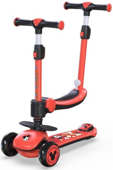 קורקינט עם מושב וידית מיקי מאוס Luli Baby's