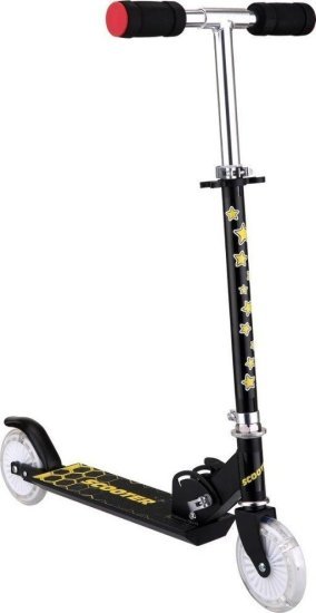 קורקינט אלומיניום מתקפל עם אורות שחור Luli Baby's