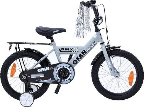 אופני BMX לילדים 14 עם גלגלי עזר אפור Luli Baby's