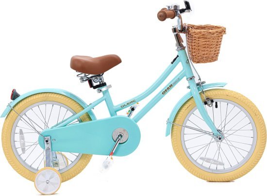 אופני ילדים וינטג' 12 עם גלגלי עזר טורקיז Luli Baby's