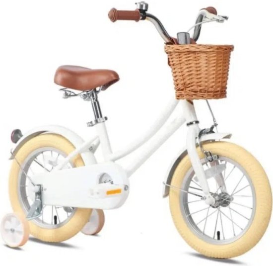 אופני ילדים וינטג' 12 עם גלגלי עזר לבן Luli Baby's