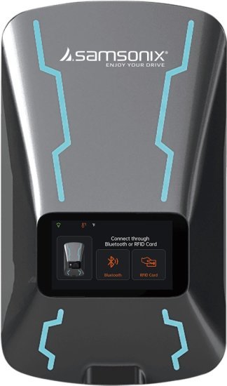 עמדת טעינה לרכב חשמלי 22KW עם צג וכבל 7מ׳ Samsonix